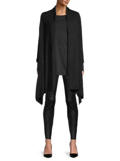 Sofia Cashmere Women's Cashmere Knit Wrap - Black | Thumbnail 2 Sofia Cashmere Women's Cashmere Knit Wrap - Black | Thumbnail 2