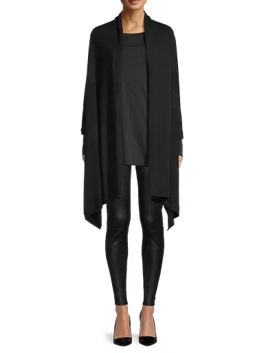 Sofia Cashmere Women's Cashmere Knit Wrap - Black | Thumbnail 3 Sofia Cashmere Women's Cashmere Knit Wrap - Black | Thumbnail 3