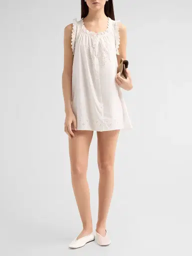 DÔEN Women's Nessie Cotton Minidress - Salt | Thumbnail 2 DÔEN Women's Nessie Cotton Minidress - Salt | Thumbnail 2