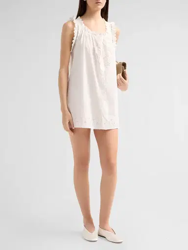 DÔEN Women's Nessie Cotton Minidress - Salt | Thumbnail 4 DÔEN Women's Nessie Cotton Minidress - Salt | Thumbnail 4