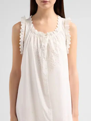 DÔEN Women's Nessie Cotton Minidress - Salt | Thumbnail 5 DÔEN Women's Nessie Cotton Minidress - Salt | Thumbnail 5