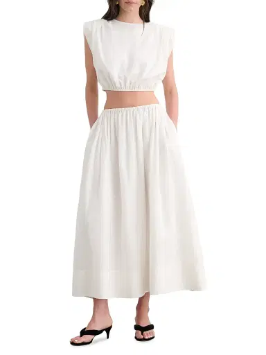 Toccin Women's Sirelle Linen-Cotton Crop Top - Coconut - Size XL | Thumbnail 2 Toccin Women's Sirelle Linen-Cotton Crop Top - Coconut - Size XL | Thumbnail 2