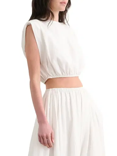 Toccin Women's Sirelle Linen-Cotton Crop Top - Coconut - Size XL | Thumbnail 4 Toccin Women's Sirelle Linen-Cotton Crop Top - Coconut - Size XL | Thumbnail 4