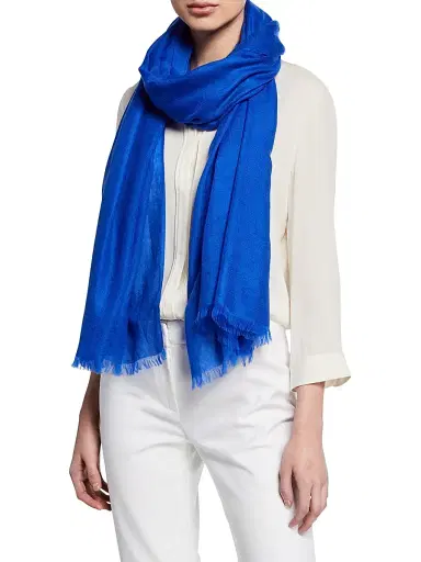 Sofia Cashmere Women's Lightweight Cashmere Scarf - Cobalt | Thumbnail 3 Sofia Cashmere Women's Lightweight Cashmere Scarf - Cobalt | Thumbnail 3
