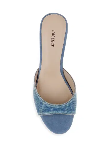L'Agence Women's Arleen 60MM Denim Sandals - Light Denim - Size 6.5 | Thumbnail 5 L'Agence Women's Arleen 60MM Denim Sandals - Light Denim - Size 6.5 | Thumbnail 5