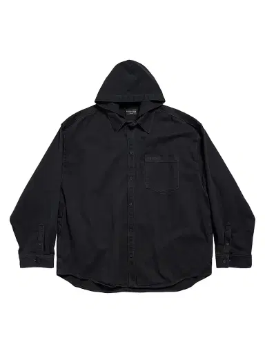 Balenciaga Men's Parka Denim Jacket - Black | Thumbnail 1 Balenciaga Men's Parka Denim Jacket - Black | Thumbnail 1