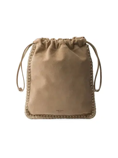 Prada Women's Wish Suede Pouch | Thumbnail 1 Prada Women's Wish Suede Pouch | Thumbnail 1
