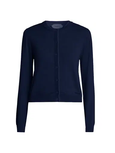 Versace Women's La Vacanza Classic Wool Cardigan - Navy | Thumbnail 1 Versace Women's La Vacanza Classic Wool Cardigan - Navy | Thumbnail 1