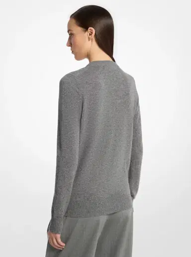 Michael Kors Collection Cashmere V-Neck Asymmetric Sweater | Thumbnail 3 Michael Kors Collection Cashmere V-Neck Asymmetric Sweater | Thumbnail 3