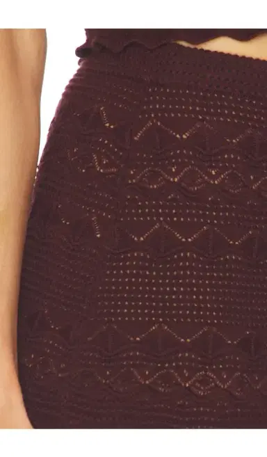 self-portrait Brown Pointelle Knit Mini Skirt | Thumbnail 6 self-portrait Brown Pointelle Knit Mini Skirt | Thumbnail 6