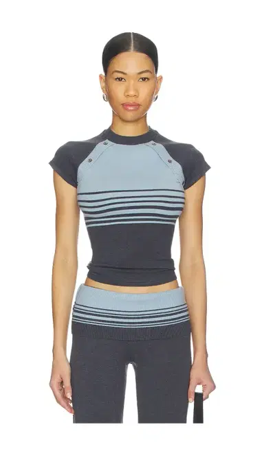 Frankies Bikinis Shore Cloud Knit Short Sleeve Top | Thumbnail 1 Frankies Bikinis Shore Cloud Knit Short Sleeve Top | Thumbnail 1