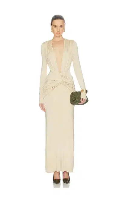 Shona Joy Miro Long Sleeve Plunged Maxi Dress | Thumbnail 1 Shona Joy Miro Long Sleeve Plunged Maxi Dress | Thumbnail 1