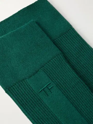 Tom Ford Logo-Embroidered Ribbed Cotton Socks - Men | Thumbnail 2 Tom Ford Logo-Embroidered Ribbed Cotton Socks - Men | Thumbnail 2