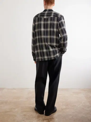 OFFICINE GÉNÉRALE Eren Camp-Collar Checked Cotton-Blend Shirt - Men | Thumbnail 4 OFFICINE GÉNÉRALE Eren Camp-Collar Checked Cotton-Blend Shirt - Men | Thumbnail 4