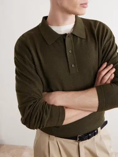 OFFICINE GÉNÉRALE Bay Merino Wool Polo Shirt - Men | Thumbnail 5 OFFICINE GÉNÉRALE Bay Merino Wool Polo Shirt - Men | Thumbnail 5