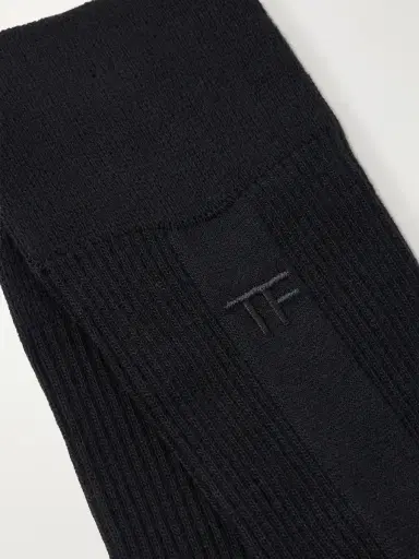 Tom Ford Logo-Embroidered Ribbed Cotton Socks - Men | Thumbnail 2 Tom Ford Logo-Embroidered Ribbed Cotton Socks - Men | Thumbnail 2
