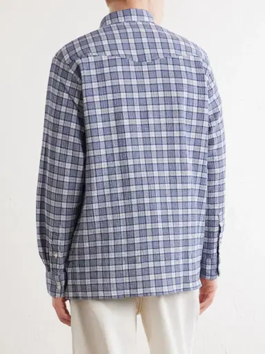 OFFICINE GÉNÉRALE Arsene Checked Cotton-Blend Shirt - Men | Thumbnail 4 OFFICINE GÉNÉRALE Arsene Checked Cotton-Blend Shirt - Men | Thumbnail 4