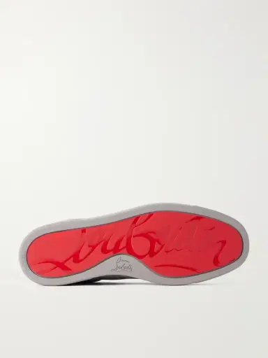 Christian Louboutin Louis Junior Grosgrain-Trimmed Suede Sneakers - Men | Thumbnail 3 Christian Louboutin Louis Junior Grosgrain-Trimmed Suede Sneakers - Men | Thumbnail 3