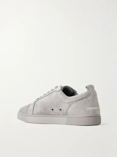 Christian Louboutin Louis Junior Grosgrain-Trimmed Suede Sneakers - Men | Thumbnail 4 Christian Louboutin Louis Junior Grosgrain-Trimmed Suede Sneakers - Men | Thumbnail 4