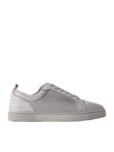 Christian Louboutin Louis Junior Grosgrain-Trimmed Suede Sneakers - Men | Thumbnail 1 Christian Louboutin Louis Junior Grosgrain-Trimmed Suede Sneakers - Men | Thumbnail 1