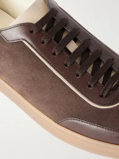 Brunello Cucinelli Coda Di Rondine Leather-Trimmed Waxed-Suede Sneakers - Men | Thumbnail 5 Brunello Cucinelli Coda Di Rondine Leather-Trimmed Waxed-Suede Sneakers - Men | Thumbnail 5
