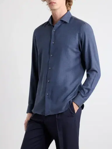 Caruso Cotton and Cashmere-Blend Shirt - Men | Thumbnail 3 Caruso Cotton and Cashmere-Blend Shirt - Men | Thumbnail 3