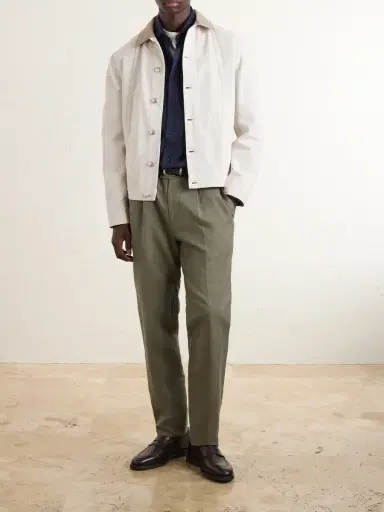 Brunello Cucinelli Leather-Trimmed Denim Jacket - Men | Thumbnail 2 Brunello Cucinelli Leather-Trimmed Denim Jacket - Men | Thumbnail 2