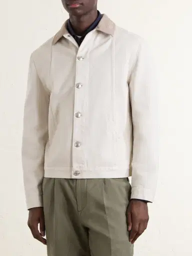 Brunello Cucinelli Leather-Trimmed Denim Jacket - Men | Thumbnail 3 Brunello Cucinelli Leather-Trimmed Denim Jacket - Men | Thumbnail 3