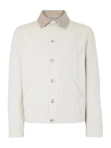 Brunello Cucinelli Leather-Trimmed Denim Jacket - Men | Thumbnail 1 Brunello Cucinelli Leather-Trimmed Denim Jacket - Men | Thumbnail 1