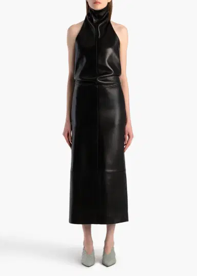 Khaite Roxanne Dress In Black Leather | Thumbnail 2 Khaite Roxanne Dress In Black Leather | Thumbnail 2