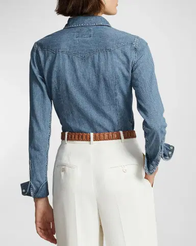 Polo Ralph Lauren Denim Western Shirt | Thumbnail 2 Polo Ralph Lauren Denim Western Shirt | Thumbnail 2
