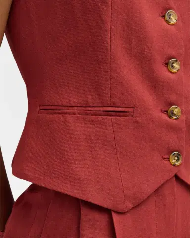 Argent Button-Down Twill Waistcoat | Thumbnail 4 Argent Button-Down Twill Waistcoat | Thumbnail 4