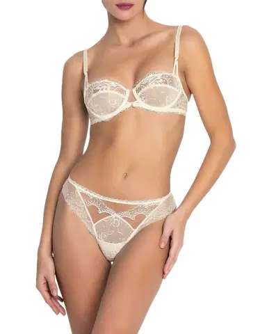 Lise Charmel Princesse Iris Scalloped Lace & Tulle Thong | Thumbnail 1 Lise Charmel Princesse Iris Scalloped Lace & Tulle Thong | Thumbnail 1