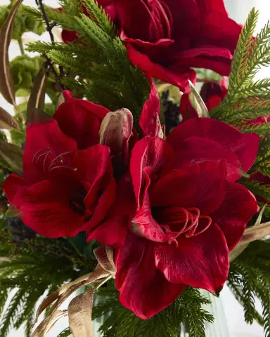 T & C Floral Company Christmas 27" Faux Floral Arrangement in Green Glass Vase | Thumbnail 2 T & C Floral Company Christmas 27" Faux Floral Arrangement in Green Glass Vase | Thumbnail 2