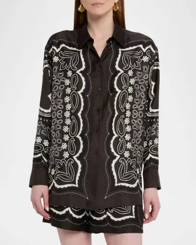 Nili Lotan Alfie Silk Shirt | Thumbnail 3 Nili Lotan Alfie Silk Shirt | Thumbnail 3