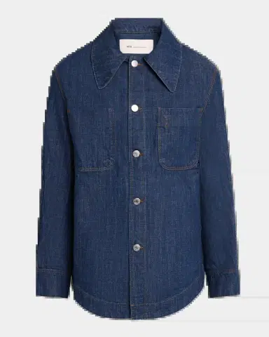 Ami Paris Men 's Embossed Ami De Coeur Denim Overshirt | Thumbnail 5 Ami Paris Men 's Embossed Ami De Coeur Denim Overshirt | Thumbnail 5