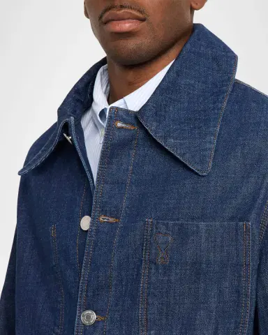 Ami Paris Men 's Embossed Ami De Coeur Denim Overshirt | Thumbnail 7 Ami Paris Men 's Embossed Ami De Coeur Denim Overshirt | Thumbnail 7