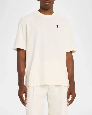 Ami Paris Men's Ami de Coeur Boxy Fit Cotton Crewneck T-Shirt | Thumbnail 4 Ami Paris Men's Ami de Coeur Boxy Fit Cotton Crewneck T-Shirt | Thumbnail 4