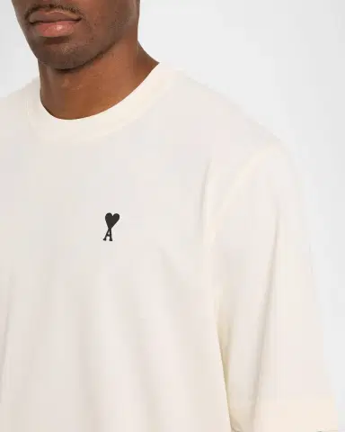 Ami Paris Men's Ami de Coeur Boxy Fit Cotton Crewneck T-Shirt | Thumbnail 7 Ami Paris Men's Ami de Coeur Boxy Fit Cotton Crewneck T-Shirt | Thumbnail 7