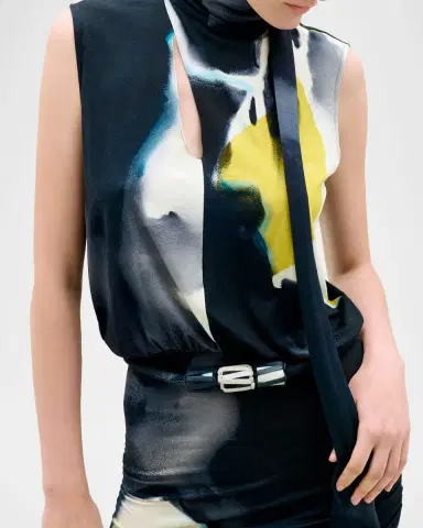 Silvia Tcherassi Cody Scarf-Neck Floral Sleeveless Maxi Dress | Thumbnail 2 Silvia Tcherassi Cody Scarf-Neck Floral Sleeveless Maxi Dress | Thumbnail 2