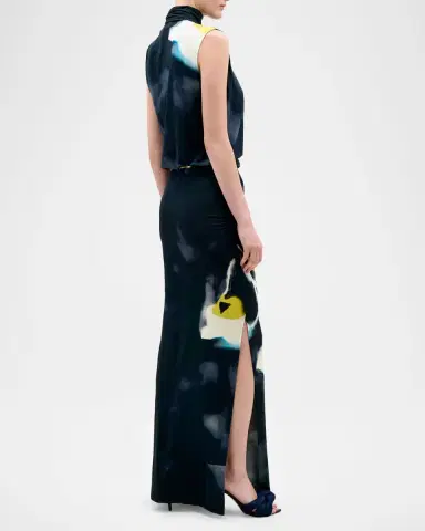 Silvia Tcherassi Cody Scarf-Neck Floral Sleeveless Maxi Dress | Thumbnail 3 Silvia Tcherassi Cody Scarf-Neck Floral Sleeveless Maxi Dress | Thumbnail 3