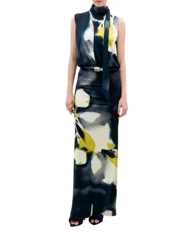Silvia Tcherassi Cody Scarf-Neck Floral Sleeveless Maxi Dress | Thumbnail 1 Silvia Tcherassi Cody Scarf-Neck Floral Sleeveless Maxi Dress | Thumbnail 1