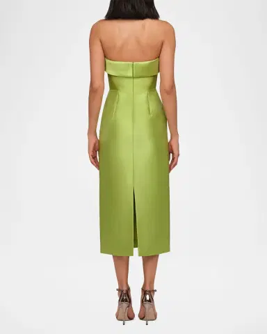 THEIA Aliana Strapless Bow-Front Mikado Midi Dress | Thumbnail 2 THEIA Aliana Strapless Bow-Front Mikado Midi Dress | Thumbnail 2