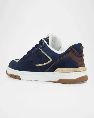Versace Men's Suede La Geeca Mid-Top Sneakers | Thumbnail 3 Versace Men's Suede La Geeca Mid-Top Sneakers | Thumbnail 3