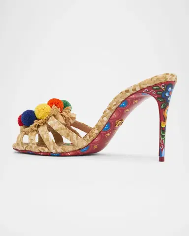 Dolce & Gabbana 85mm Carretto Embellished Raffia Slide Sandals | Thumbnail 3 Dolce & Gabbana 85mm Carretto Embellished Raffia Slide Sandals | Thumbnail 3
