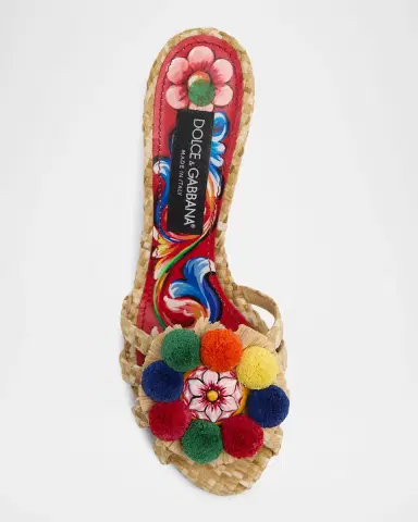 Dolce & Gabbana 85mm Carretto Embellished Raffia Slide Sandals | Thumbnail 5 Dolce & Gabbana 85mm Carretto Embellished Raffia Slide Sandals | Thumbnail 5