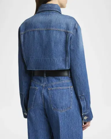 Givenchy Cropped Raw-Edge Cotton Denim Jacket | Thumbnail 2 Givenchy Cropped Raw-Edge Cotton Denim Jacket | Thumbnail 2