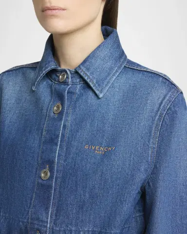 Givenchy Cropped Raw-Edge Cotton Denim Jacket | Thumbnail 4 Givenchy Cropped Raw-Edge Cotton Denim Jacket | Thumbnail 4