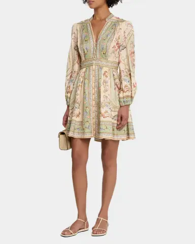 Zimmermann Roselight Plunge Mini Dress | Thumbnail 3 Zimmermann Roselight Plunge Mini Dress | Thumbnail 3