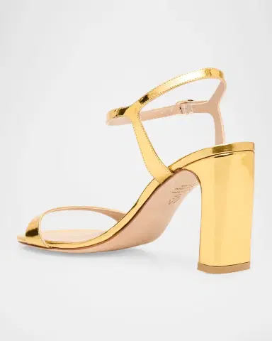 Stuart Weitzman 85mm Babette Metallic Leather Ankle-Strap Sandals | Thumbnail 3 Stuart Weitzman 85mm Babette Metallic Leather Ankle-Strap Sandals | Thumbnail 3